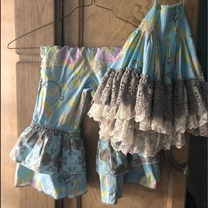 Girls mustard pie outfit size 6/6x